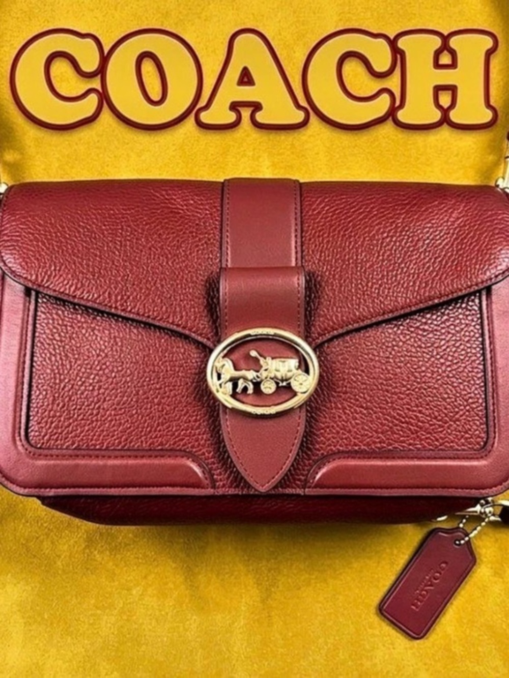Coach Georgie Saddle Bag Crossbody in Red
